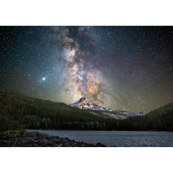 60" x 40" Starry Mountain Glass Wall Art