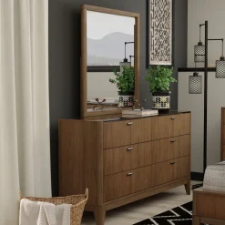 Amalie California King Bed Wall Bed With Piers, Dresser, Mirror