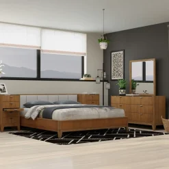 Amalie Eastern King Wall Bed With 2 Piers, Dresser, Mirror