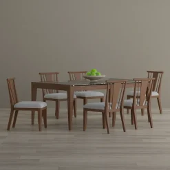 Amalie 7pc: Dining Table And 6 Wood Side Chairs