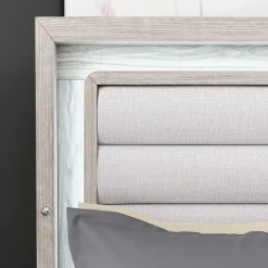 Avery California King Upholstered Bed with Light