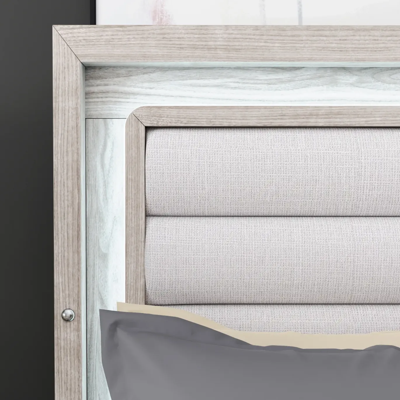 Avery California King Upholstered Bed with Light