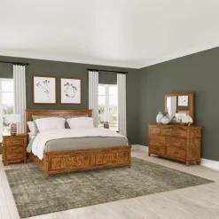 Bandit Panel Bedroom Set-New! Queen Bed, Dresser, Mirror & Nightstand