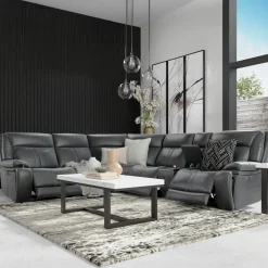 Blockbuster 6pc Immersive Sound Power Sectional w/heat and massage