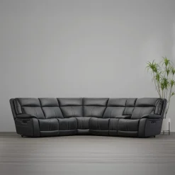 Blockbuster 6pc Immersive Sound Power Sectional w/heat and massage