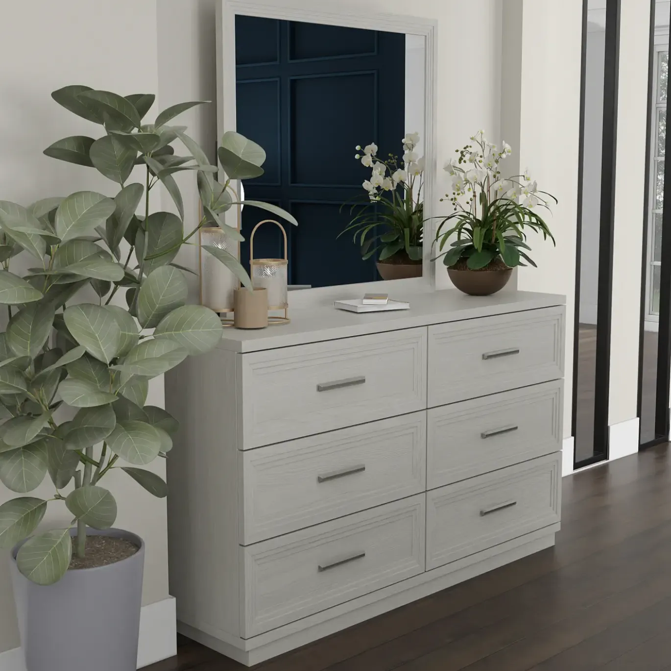 Burbank Bedroom Set Queen Storage Bed, Dresser, Mirror & Nightstand