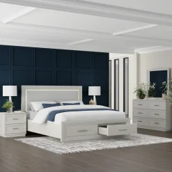 Burbank California King Storage Bed, Dresser, Mirror, Nightstand