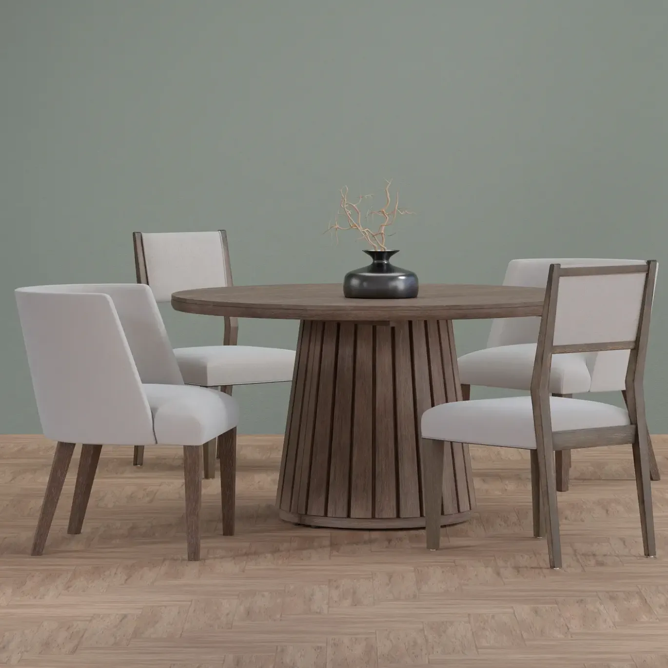 Carnaby Extendable Round Table, 2 Arm Chairs & 2 Side chairs