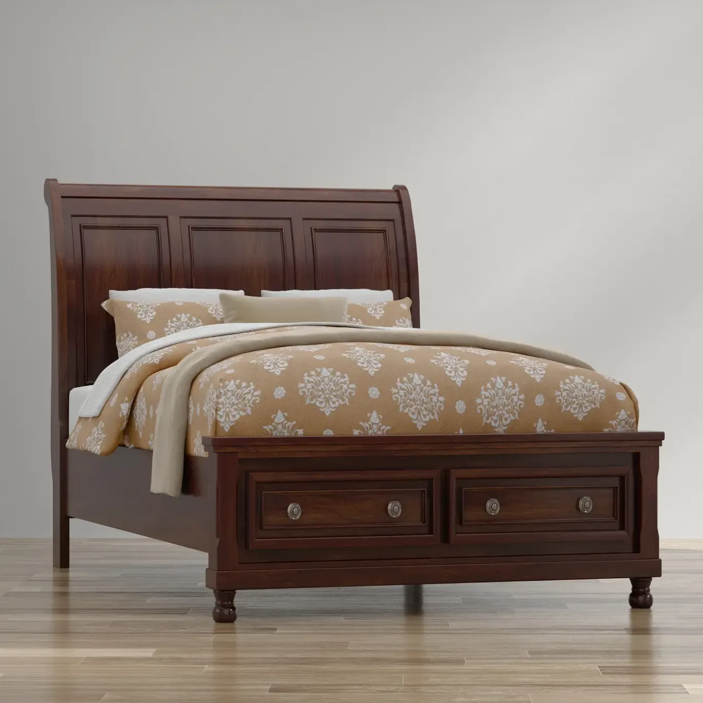 Cortland King Sleigh Storage Bed, Dresser, Mirror, Nightstand