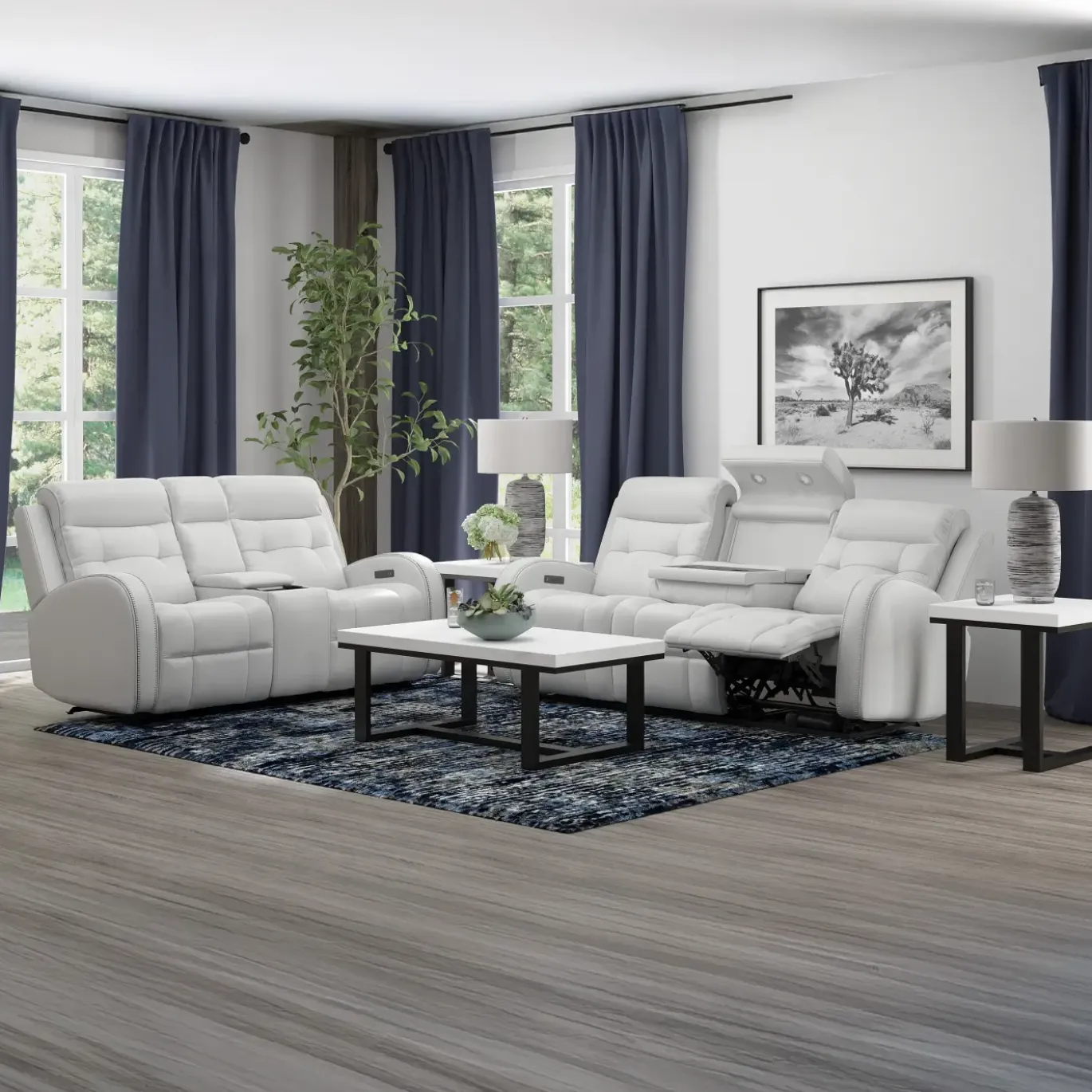 Cosmo Gray Reclining Living Room Set
