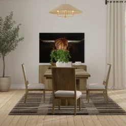 Durian Extendable Trestle Dining Table & 4 Side Chairs
