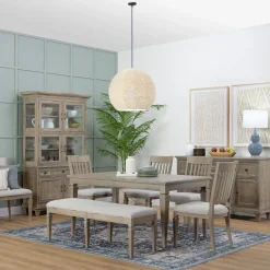 East Bay Extendable Dining Table, 4 Side Chairs & Bench