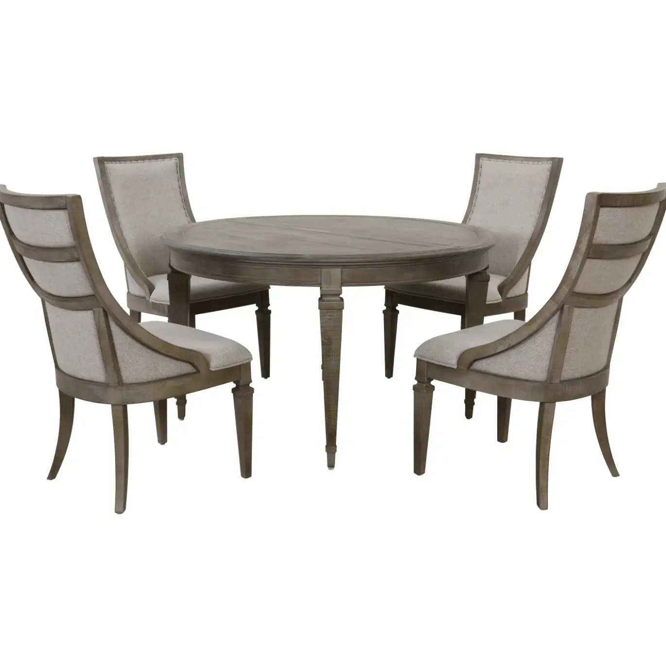 East Bay Extendable Round Table & 4 Arm Chairs