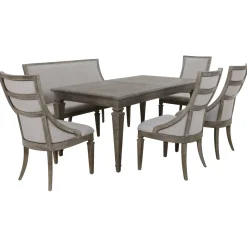 East Bay Extendable Table, 4 Arm Chairs & Bench With Back