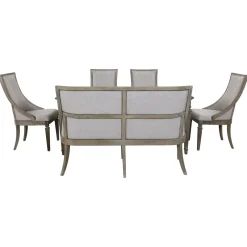 East Bay Extendable Table, 4 Arm Chairs & Bench With Back