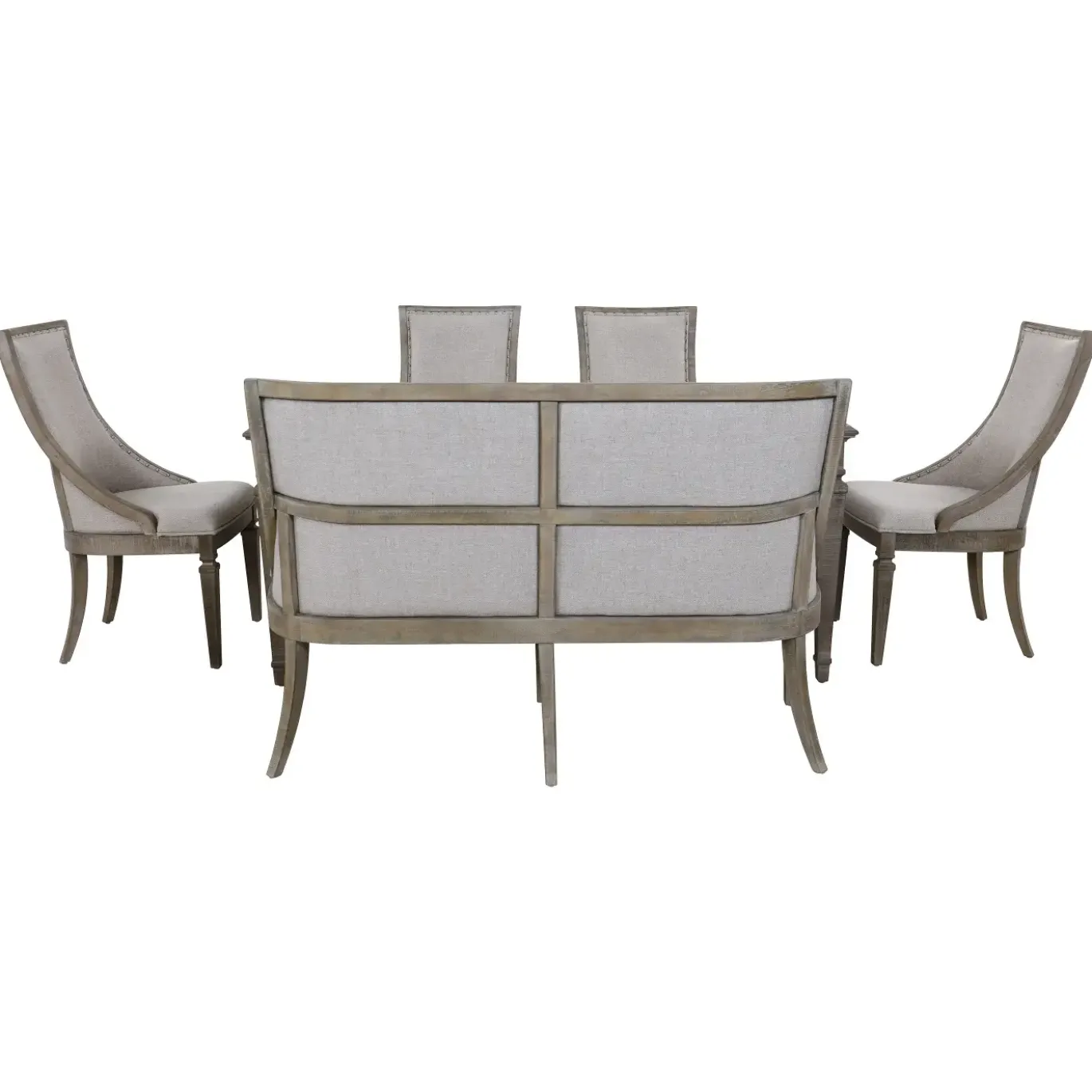 East Bay Extendable Table, 4 Arm Chairs & Bench With Back