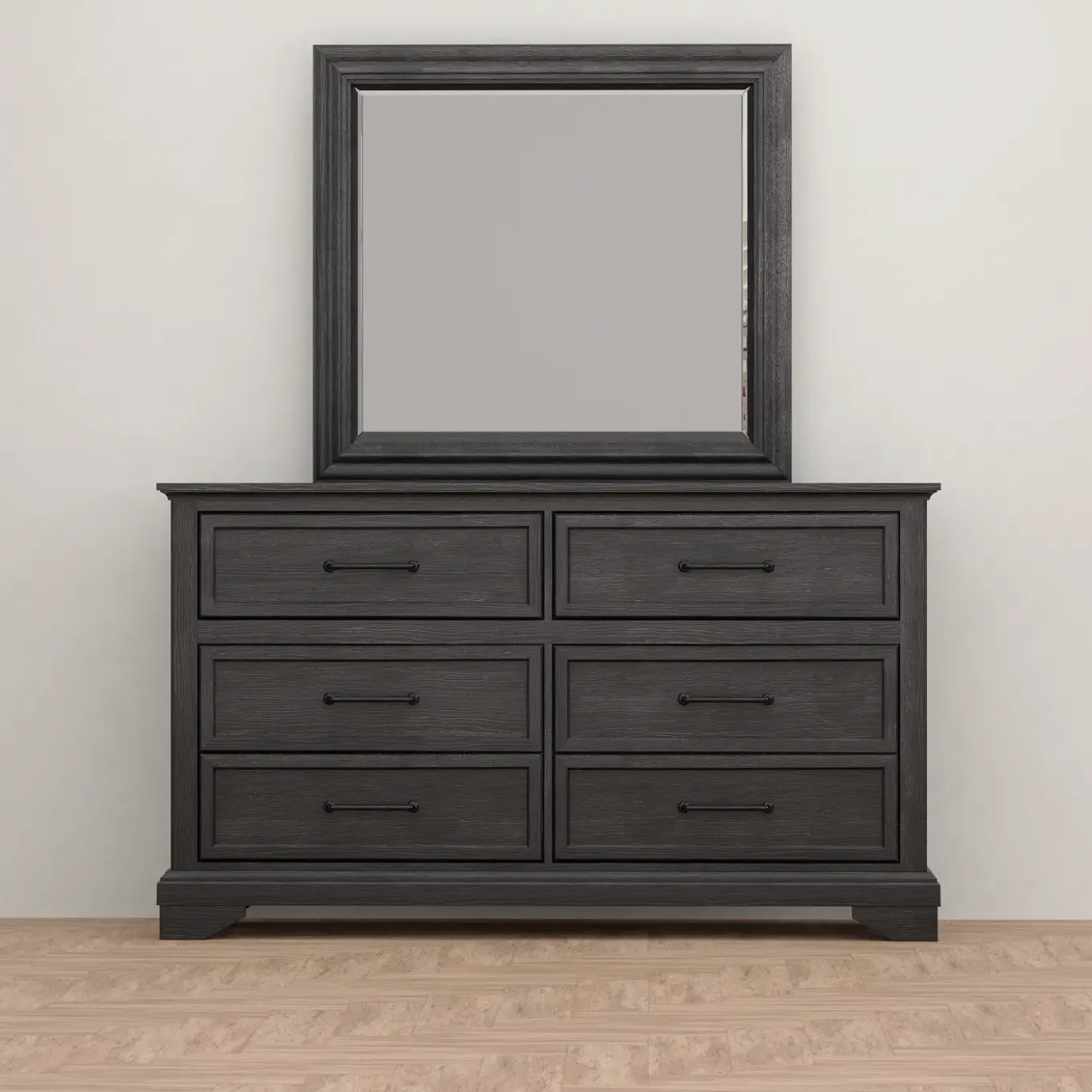 Fallston California King Sleigh Bed, Dresser, Mirror, Nightstand