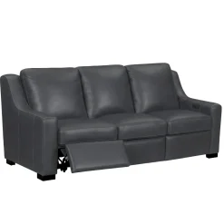Fulton Leather Living Room Set Power Sofa & Power Loveseat