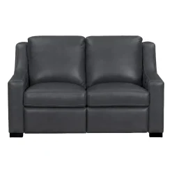 Fulton Leather Living Room Set Power Sofa & Power Loveseat