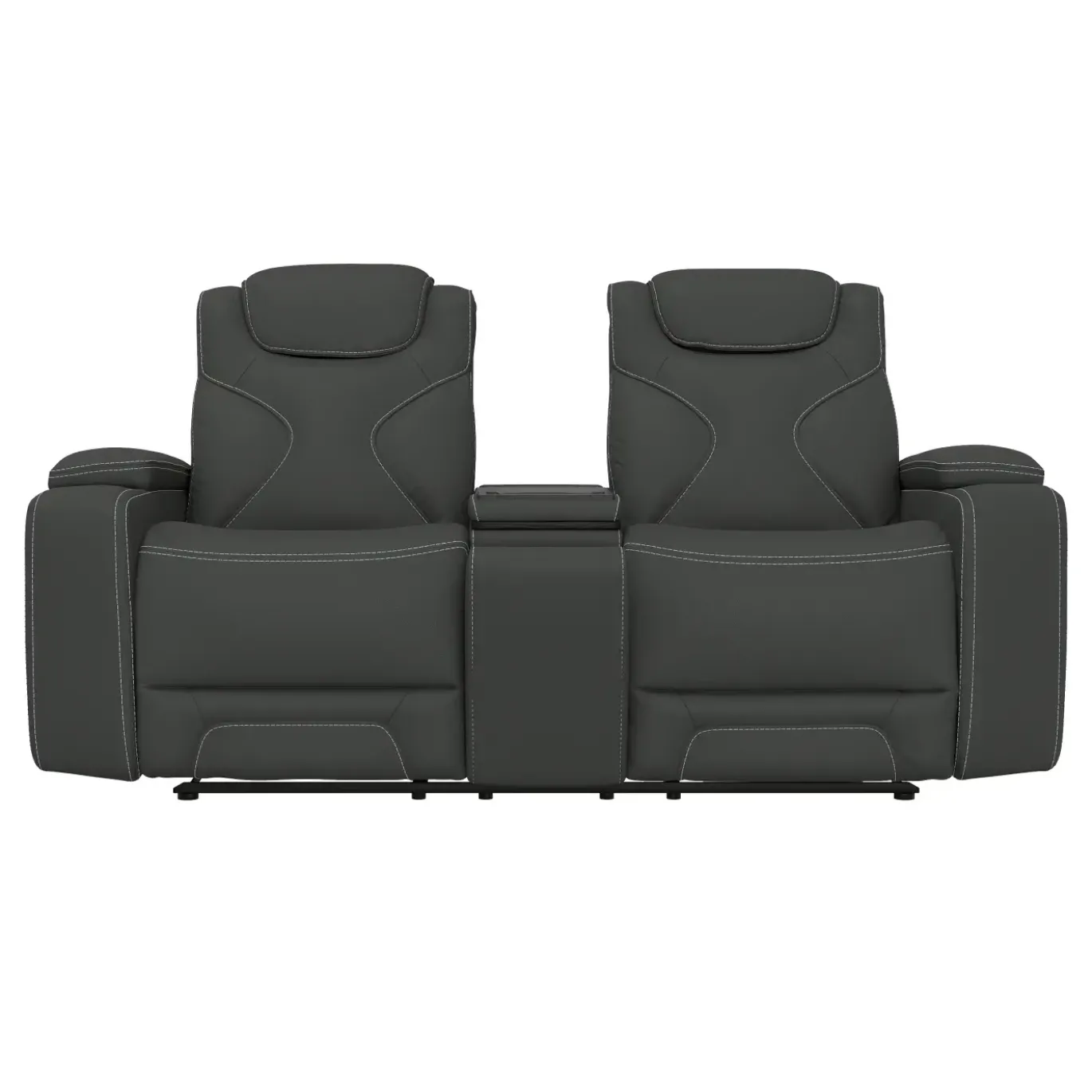 Jet Charcoal Leather Motion Sofa & Loveseat Set