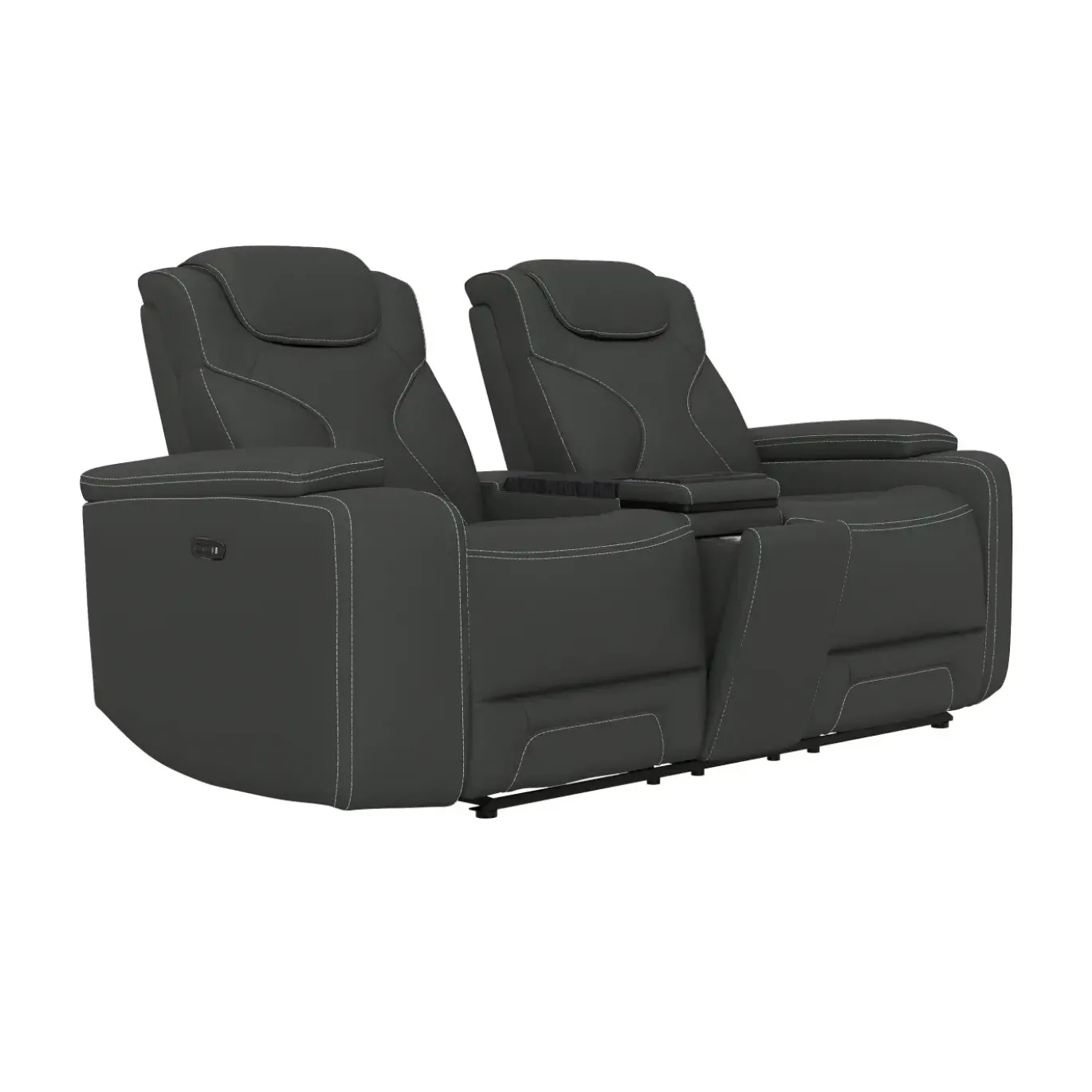 Jet Charcoal Leather Motion Sofa & Loveseat Set