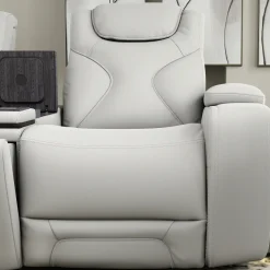 Jet White Leather Motion Sofa & Loveseat Set