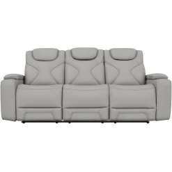 Jet White Leather Motion Sofa & Loveseat Set