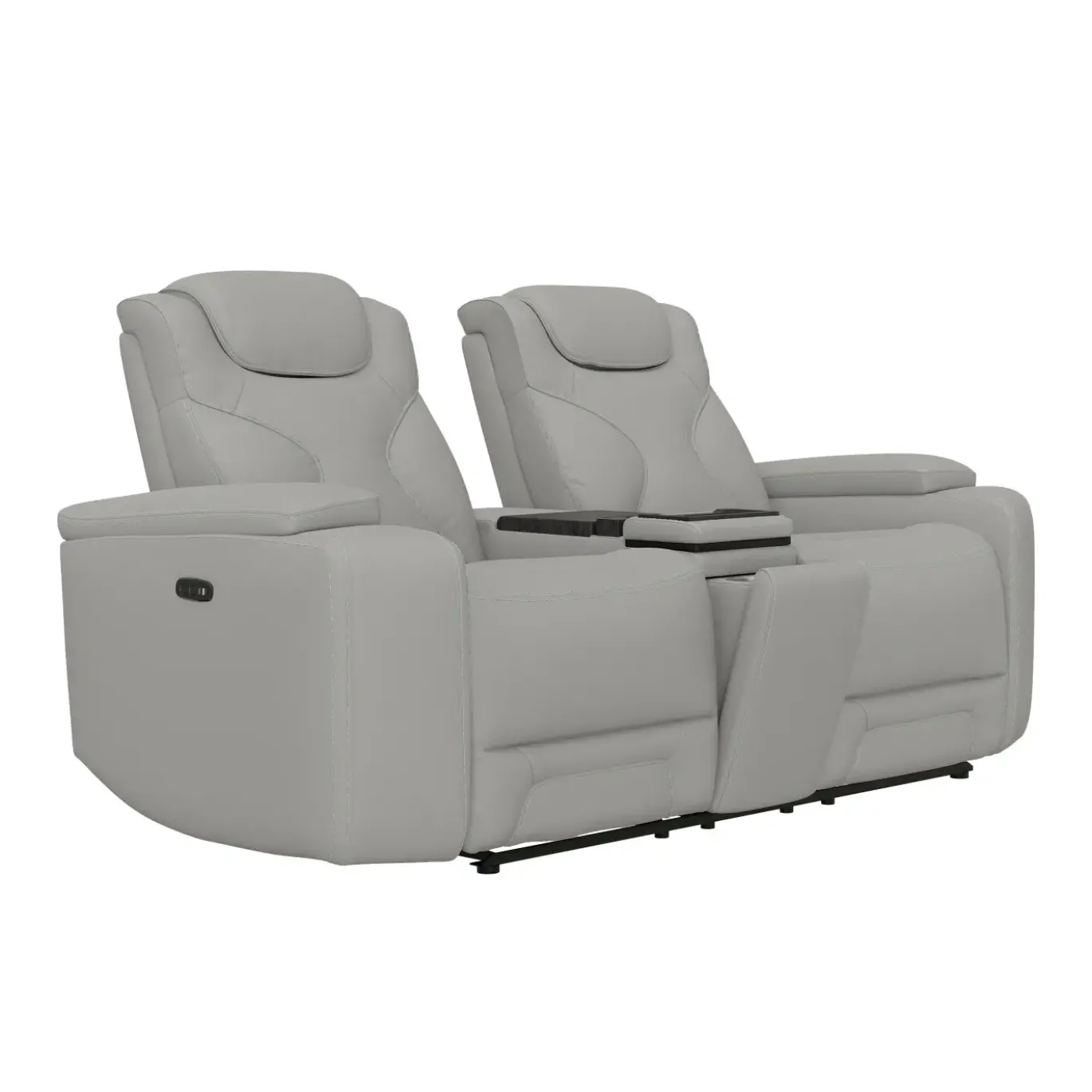 Jet White Leather Motion Sofa & Loveseat Set