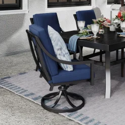 Lagoon Outdoor Dining Set-New! 7pc Dining Set: Table, 4 Arm Chairs& 2 Swivel