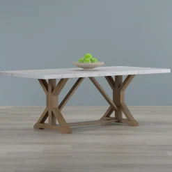 Lakeside Rectangular Marble Top Dining Table