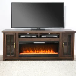 Levi Media Console & Crystal Fire Insert