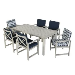 Melbourne Outdoor Dining Set-New! Outdoor 7pc Dining Set: Rectangle Table, 2 Arm Chairs & 6 Side Chairs