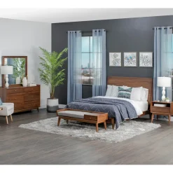 Minetta California King Loft Bed, Dresser, Mirror, Nighstand