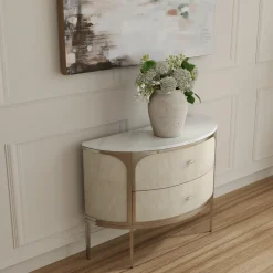 Modern Mood Two Drawer Demilune Nightstand