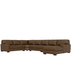 Monarch 5pc Leather Sectional with Right Chaise