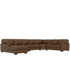 Monarch 5pc Leather Sectional with Left Chaise