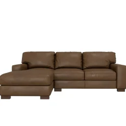 Monarch 2pc Leather Sofa Chaise with Left Chaise