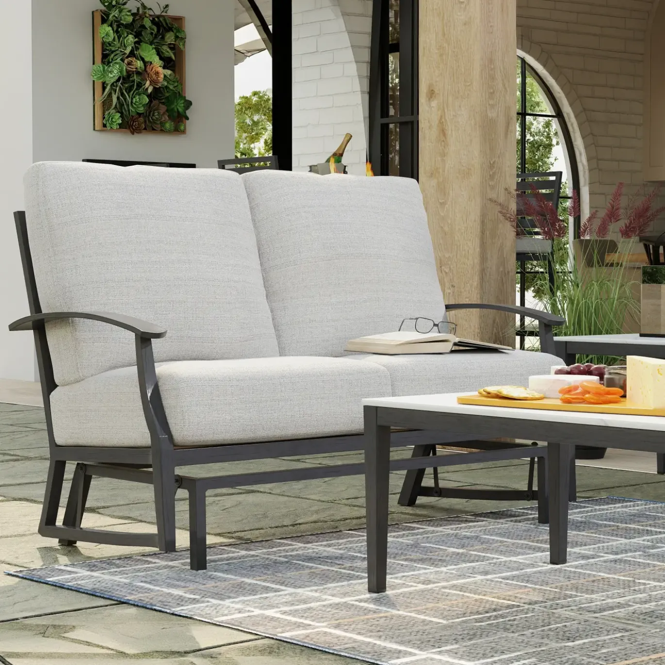 Monterey 3pc Set: Outdoor Sofa, Glider Loveseat & Glider Chair