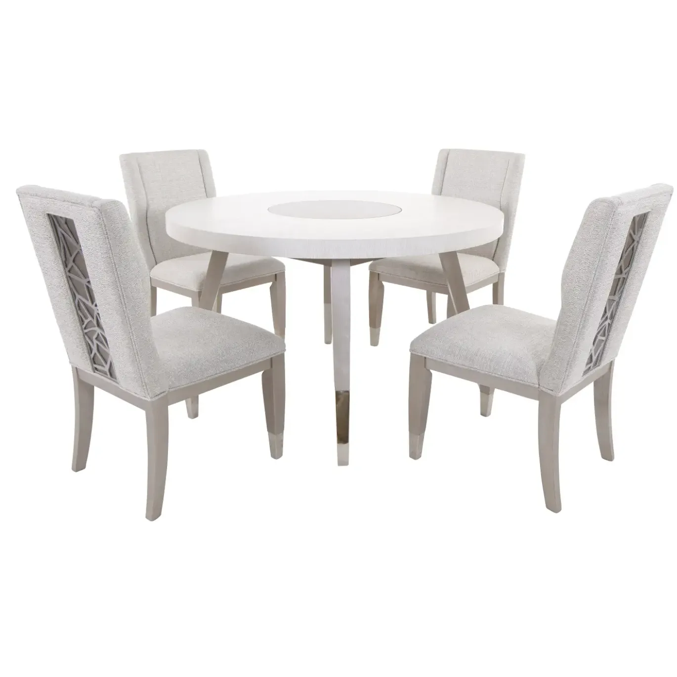 Paramount White Round Dining Set