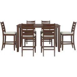 Paseo Counter Height Dining Set-Walnut