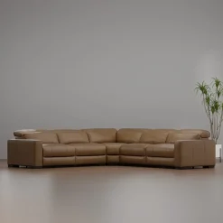 Radiance 5pc Power Leather Sectional