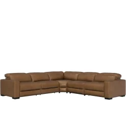 Radiance 5pc Power Leather Sectional