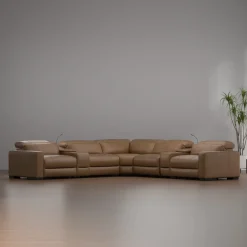 Radiance 7pc Power Leather Sectional