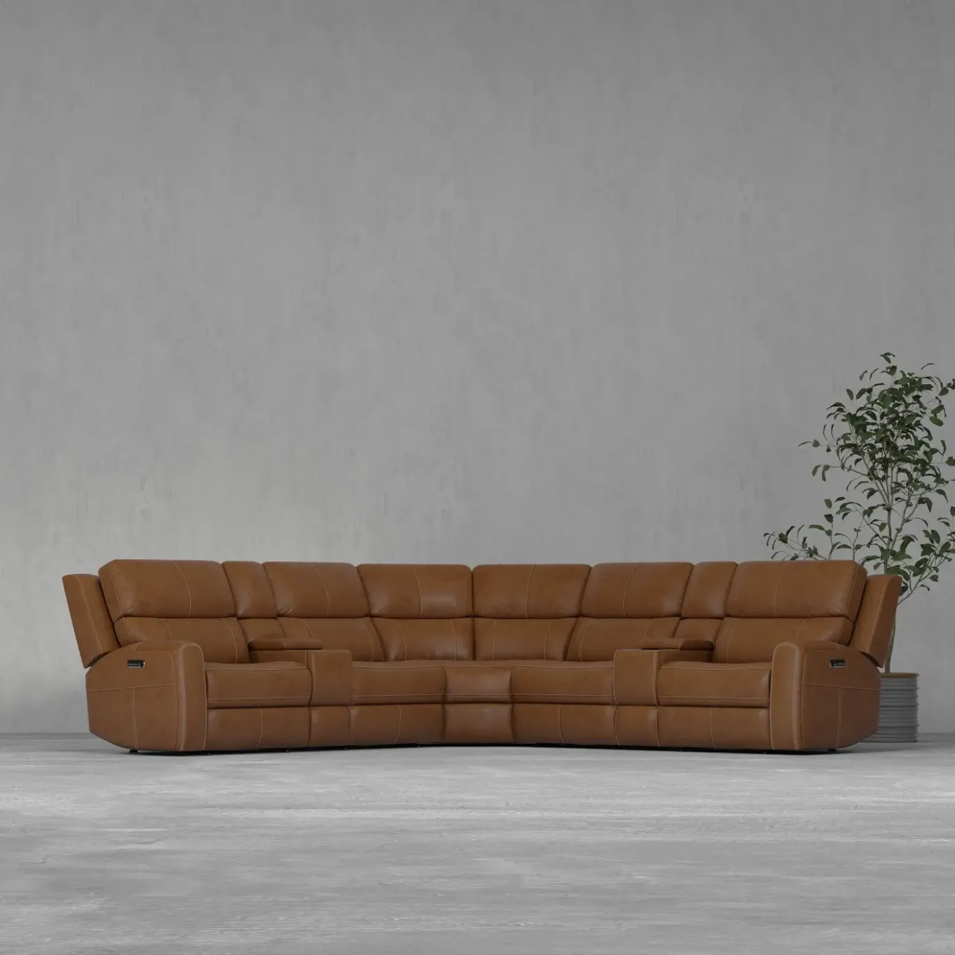 Riverdale 7pc Leather Power Sectional