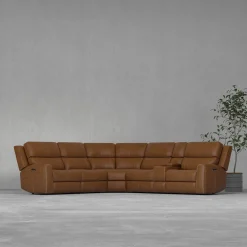 Riverdale 6pc Leather Power Sectional
