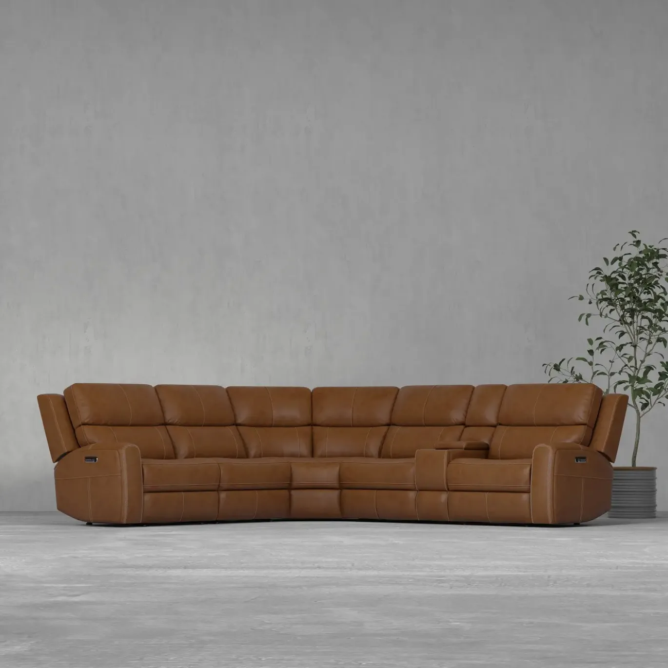 Riverdale 6pc Leather Power Sectional