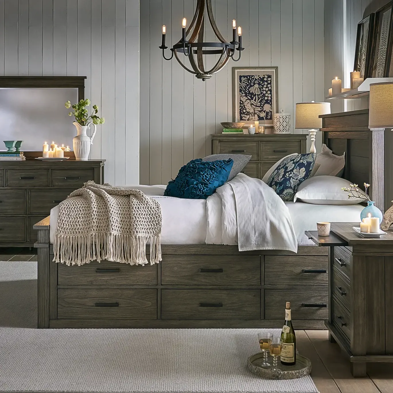 Rivington Gray Captain's Bedroom Set