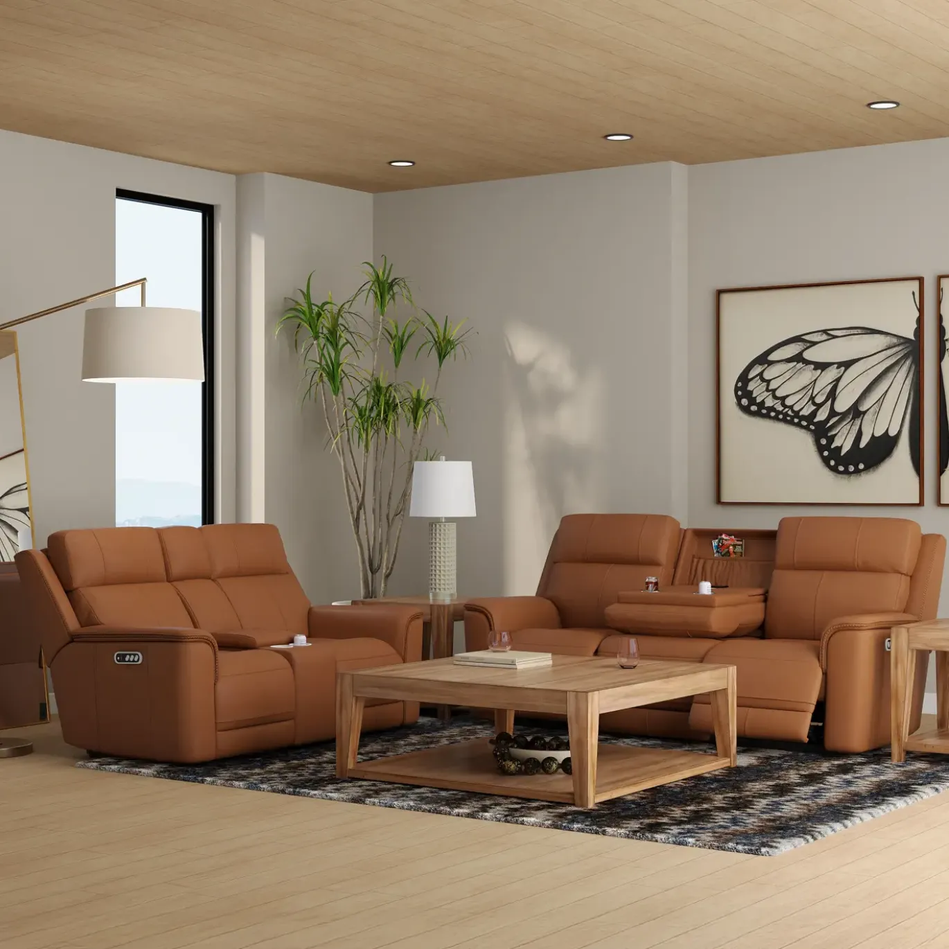 Ryker Brown Power Reclining Living Room Set