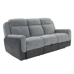 Scout Gray Reclining Living Room Set Power Reclining Sofa & Loveseat