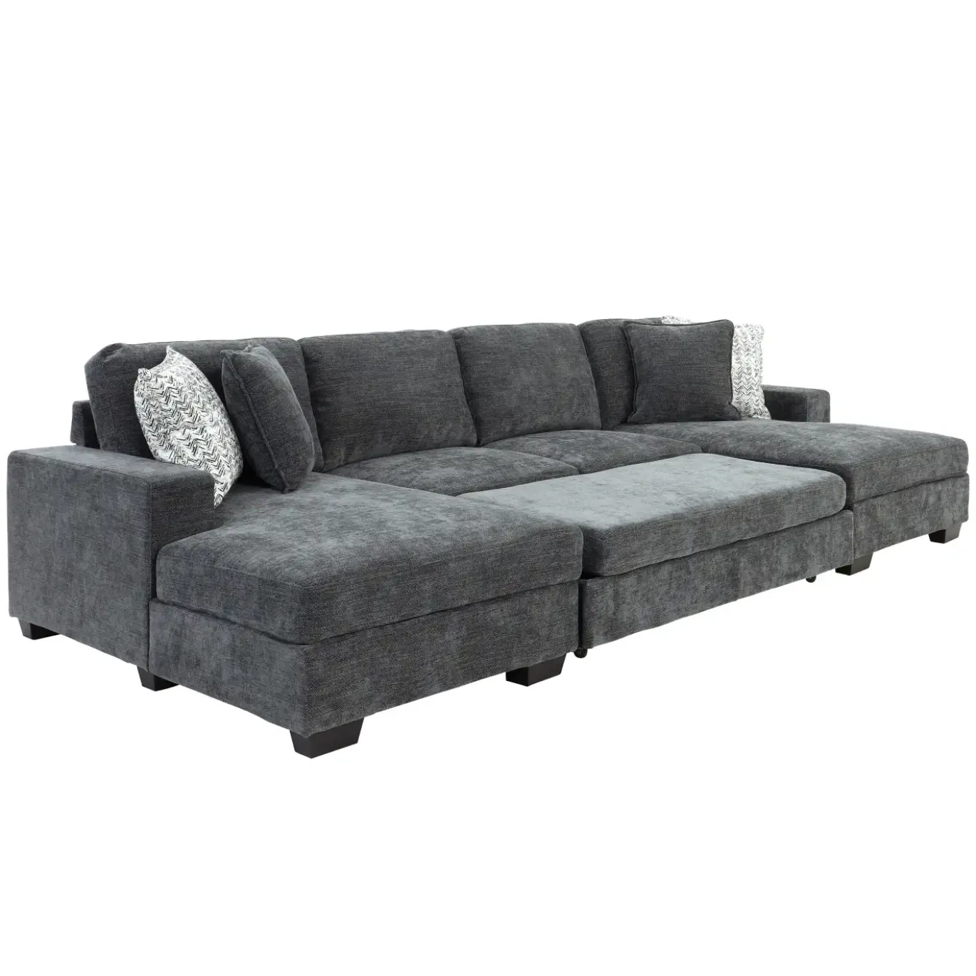 Slumber 3pc Double Storage Chaise Sleeper Sectional